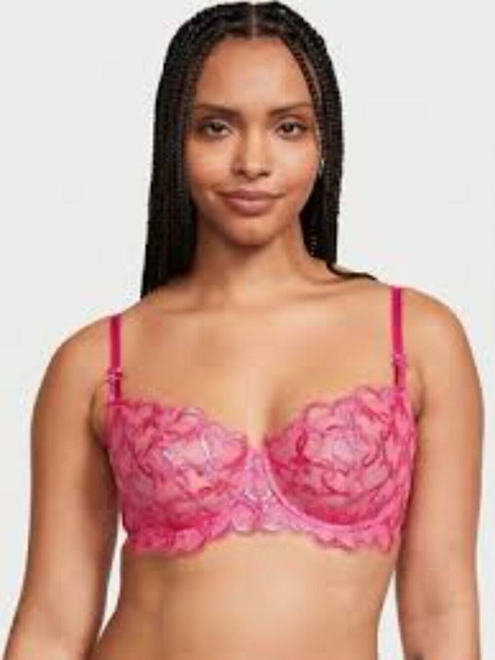 Victoria's Secret Dream Angels Wicked Shimmer Heart Embroidery Unlined Bra 38DDD